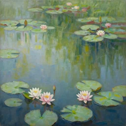 a beautiful painting of a waterlily pond by Geof Darrow, Trending on artstation