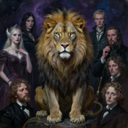 mystical cosmic goth lion viking messenger queen, oil painting by greg rutkowski, james jean, frank crozier, ellis silas, john singer sargent, george bellows, georgia o keeffe. 4 k high - quality, emotional