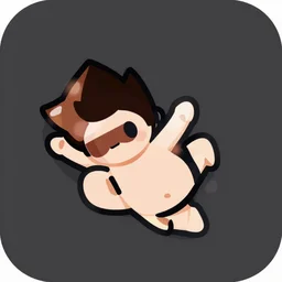 a cute action hero diving, digital art, iconic icon, 2 d vector logo, cartoon