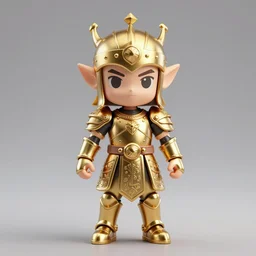 full body 3 d render of chrome elven warrior king claymation gold - plated nendoroid! action figure, studio lighting, grey background, no shadow, blender, trending on artstation, 8 k, highly detailed