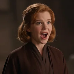 amber heard in star wars, excitement facial expression, movie still frame, hd, remastered, cinematic lighting