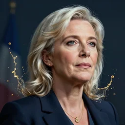 Portrait of Marine le Pen ,  french revolution, amazing splashscreen artwork, splash art, head slightly tilted, natural light, elegant, intricate, fantasy, atmospheric lighting, cinematic, matte painting, by Greg rutkowski