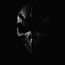 raven mask. by paul rumsey. dramatic lighting. chiaroscuro