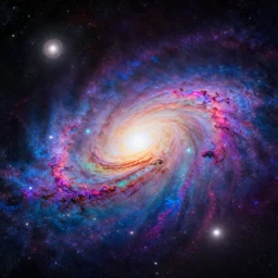 flying to the galaxy chapter of the world, psychedelic, colorful