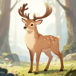 anime concept art of an anthropomorphic furry deer character
