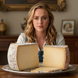 brie larson as a platter of cheese