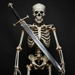 picture of a brutal skeleton with a big sword