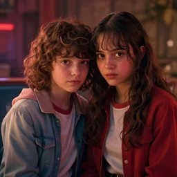 it's you and me, won't be unhappy,, stranger things, cinematic, photorealistic, artstation, highly detailed, volumetric lighting