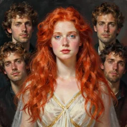 redheaded trojan prophetess by john singer sargent and gaston bussiere and james jean and grzegorz rutkowski