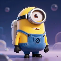 an astronaut minion, digital art, trending on artstation, HDR, By pixar