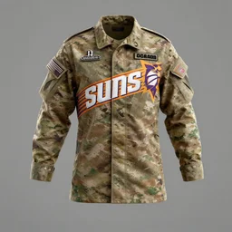 military uniform, inspired by phoenix suns, octane render