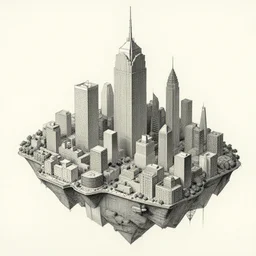 a floating city drawn by paul chadeisson.