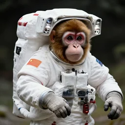 high quality photo of a monkey astronaut
