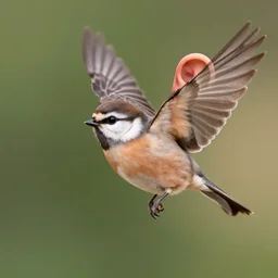 illustration of a tiny bird flying into an ear