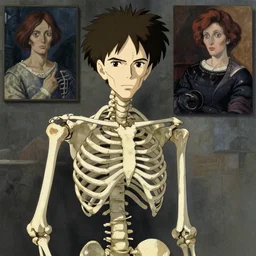 thin skeletal man in the gulag. art by hayao myiazaki, junji ito, kathe kollwitz caravaggio.