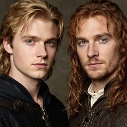 bradley james as arthur pendragon and colin morgan as merlin. focus on their faces. highly detailed painting by gaston bussiere, craig mullins, j. c. leyendecker, alphonse mucha, greg rutkowski, 8 k