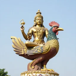 statue of vishnu riding the king of birds