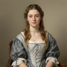 portrait of a young woman sitting by Franz Xaver Winterhalter, high quality, highly detailed, single face, beautiful, symmetry, romanticism
