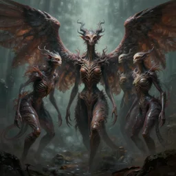 epic professional digital art of hungry winged smooth bodied creatures, moody atmospheric lighting, painted, intricate, detailed, foreboding, by leesha hannigan, wayne haag, reyna rochin, ignacio fernandez rios, mark ryden, iris van herpen,, epic, stunning, gorgeous, much wow, cinematic, masterpiece.