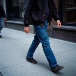 80s accidental analog photography of a random unknown man in casual clothes walking on the sidewalk portra 800