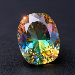 rainbow gemstone in a dark room, light reflection, vivid colors, hd, 8 k, brilliantly detailed, crystal