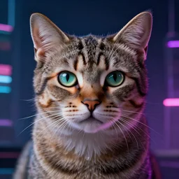 cat with augmentations cyberpunk 2 0 7 7 - n 9