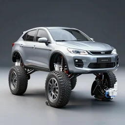 car with robot legs instead of wheels