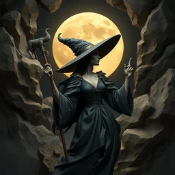 moon witch, 3 d cell shaded cubism, in the style of picasso, elegant, highly detailed, artstation, art by picasso 3 d cell shaded unreal engine