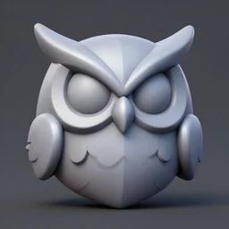 owl head, stylized stl, 3 d render, activision blizzard style, hearthstone style