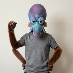 a man with a squid head and monkey arms