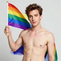 matt walsh holding pride flag in drag