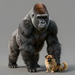 a digital painting of a gorilla - dog hybrid, isolated, hyperealism, award winning, stunning, trending on art - sation, highly detailed, cinematic lighting, 8 k, hd