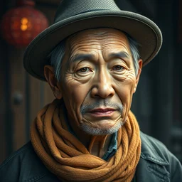 portrait painting ofa 4 5 - year - old middle - aged, robust, simple and honest, a hat, like tony leung chiu - wai by wenjun lin, irakli nadar, bright colors, octopath traveler, wenjun lin, unreal engine 5 highly rendered, global illumination, radiant light, detailed and intricate environment