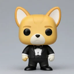 funko pop of a corgi wearing a tuxedo