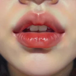 lip from shameless, oil painting