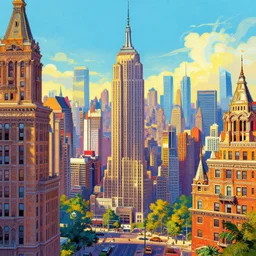 artstation concept of new york city, bright colorful, hyperdetailed, artstation trending, world renowned artists, worth1000.com, historic artworks society, antique renewel, cgsociety, by greg rutkowski, by Gustave Dore, Deviantart