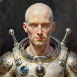 centered detailed portrait, engineer from prometheus, a giant bald albino, art by jean giraud and moebius, volumetric, realistic, expressive emotions, illustration