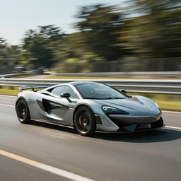 a sports car, motion blur