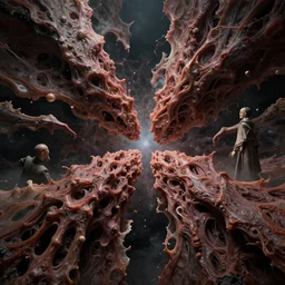 hyperrealistic mixed media image of unimaginable incomprehensible horror ripping apart space and time, stunning 3 d render inspired art by greg rutkowski and xiang duan and thomas eakes, hp lovecraft, perfect symmetry, flesh texture, realistic, highly detailed attributes and atmosphere, dim volumetric cinematic lighting, 8 k octane detailed render, post - processing, masterpiece,
