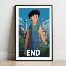 The end of the end, Animation printed poster , Artwork by James Gilleard, cinematic composition, trending