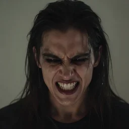darkiplier close up, evil expresion