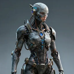 Human half cyberpunk half biopunk, digital art, ultra detailed, biopunk, cyberpunk, man
