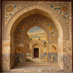 ancient archaolegical site found in kurdistan, beautiful painting by henry justice ford, incredible detail, award winning art