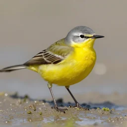 yellow wagtail, hyper realistic