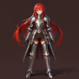 a portrait of an attractive knight female anime character with long hair, artgerm, full body, trending on artstation