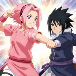 sakura haruno powering up and punching sasuke, directed by zack snyder, animated film still, bright, high speed action, cinematography portrait, realistic shaded lighting, kyoto animation and ufotable, studio pierrot, studio mir