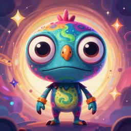 a four eyed character ,colorful, digital art, fantasy, magic, trending on artstation, ultra detailed, professional illustration by Walt Disney