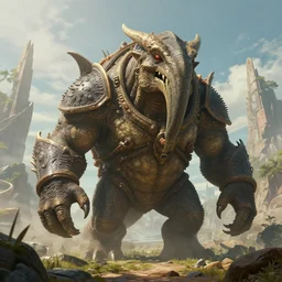highly detailed portrait photo of a huge mûmakil-torterra in a scenic dystopian environment, hyperrealistic Illustration