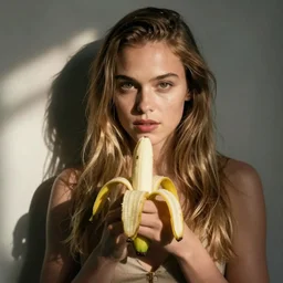 natalie dormer finds shelter in a banana