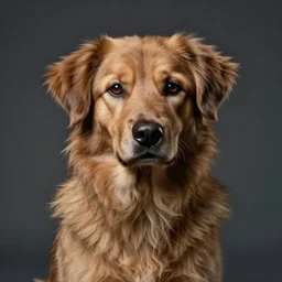 realistic studio portrait, human dog hybrid creature, 7 0 % human face, human with dog facial features, in the style of annie leibovitz, vfx special effects movie creature,